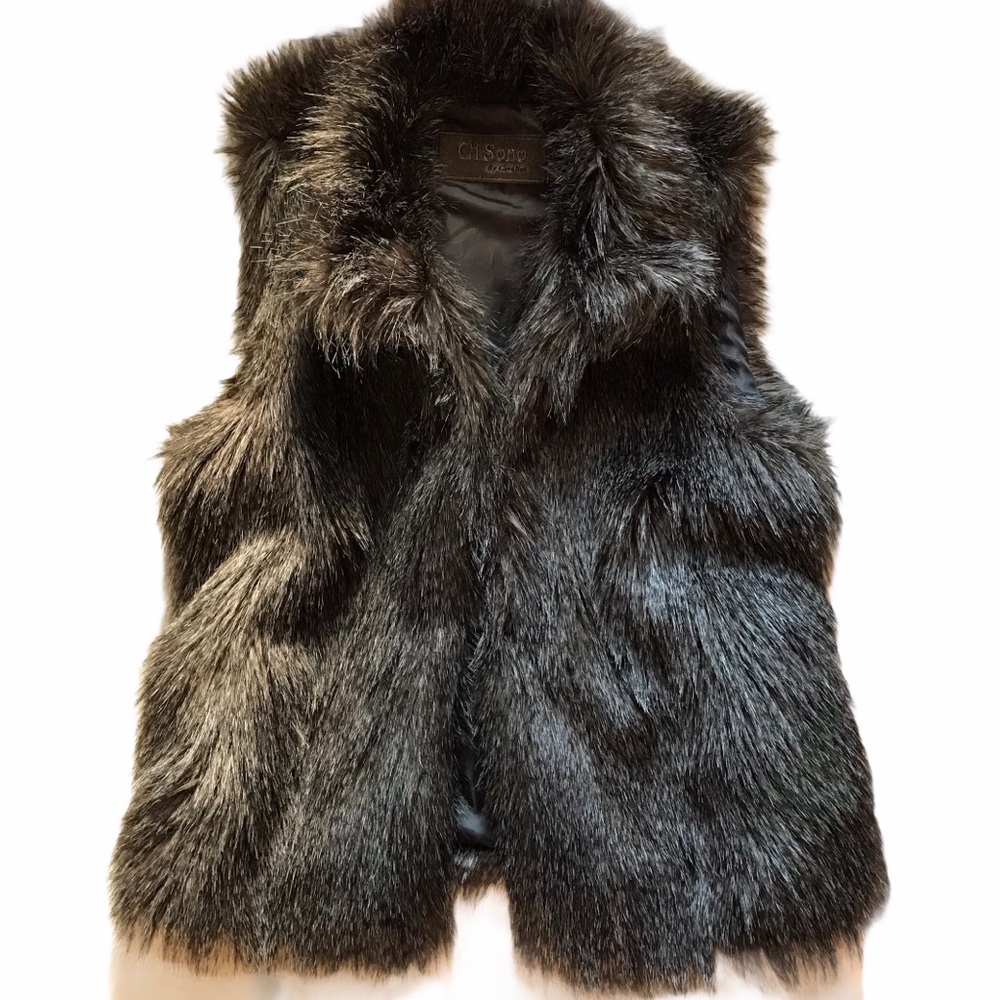 Faux Mink Vegan Fur Vest Size Medium